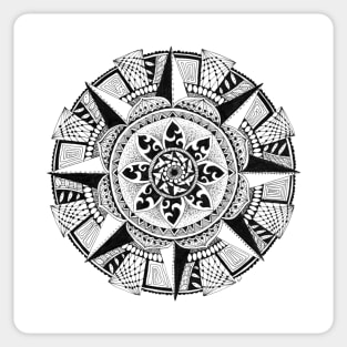 Black Ink Mandala 1 Sticker